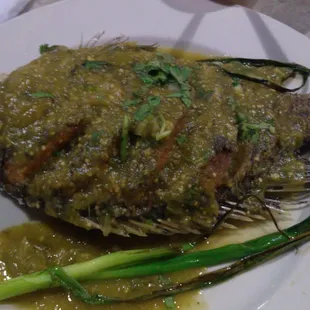 Tilapia with salsa verde