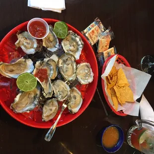 Oysters on the the half shell, yum!