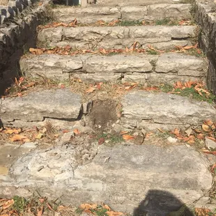 entire chunk that FELL out of our stairs. could you imagine moving into a house and carrying heavy furniture up this?