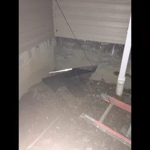 screens torn out of the windows