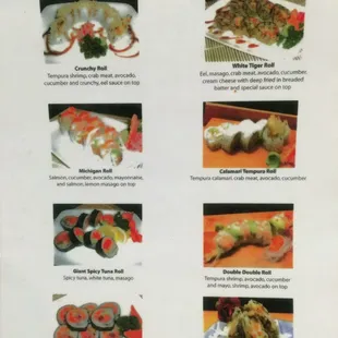 Special Rolls Menu 1