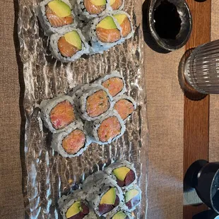 3 Maki Lunch: Spicy Yellowtail Roll, Tuna &amp; Salmon Avocado Roll