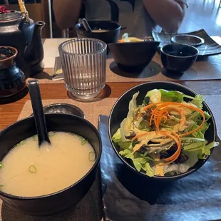 Tofu Miso Soup and House Salad