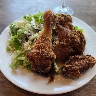 Fried Chicken, with ozzie salad.