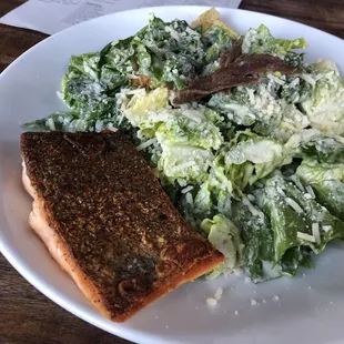 Caesar salad with trout