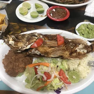 Whole fried Red Snapper plate