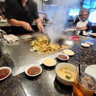 Chef working the grill