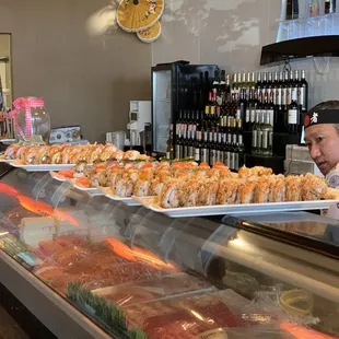 a chef preparing sushi