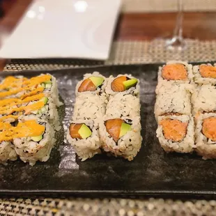 Maki trio - spicy california, salmon avocado, spicy tuna