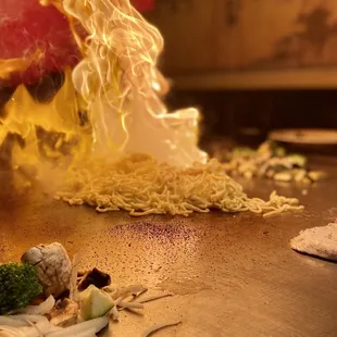 a chef preparing food