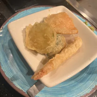 Shrimp Tempura (half eaten)