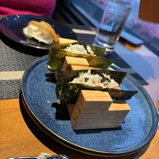 Spicy tuna hand rolls