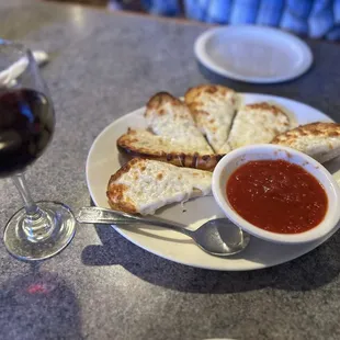 Cheese bread &amp; wine
