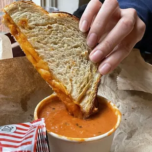 Grilled cheese and tomato soup