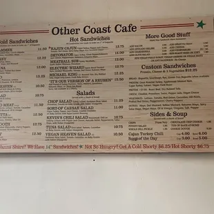 Menu board