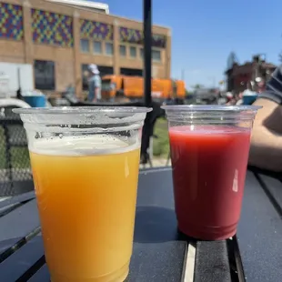 two drinks on a table