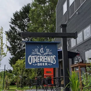 The beautiful sign and front face of the brewery.