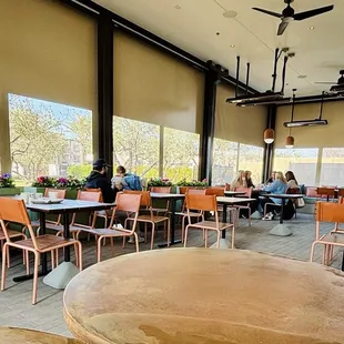 Restaurant patio dining space