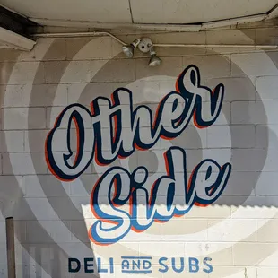 Sign on exterior wall