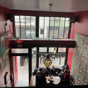 Upstairs area looking down