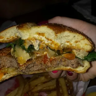 Jalapeño burger. Sorry I took a bite before remembering to take a picture!  It was delicious!