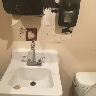 Sink in women's bathroom.