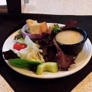Side salad with Italian dressing