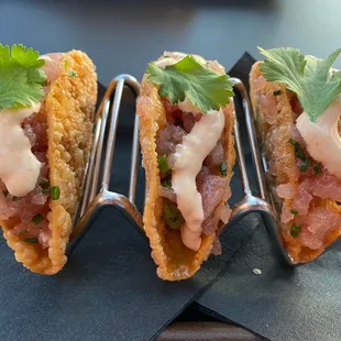 Tuna Wonton Tacos