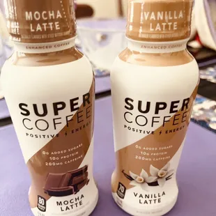 two bottles of super coffee