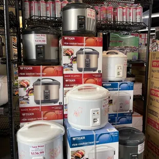 a stack of rice cookers