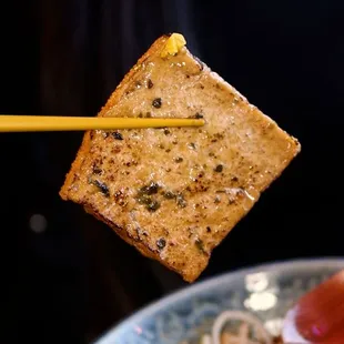 Closeup of the Tofu Ramen's Fried Tofu