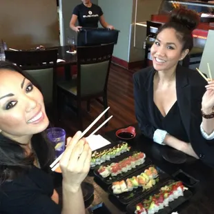 Sushi Date, 4 sushi rolls?! YES we need our protein and carbs!