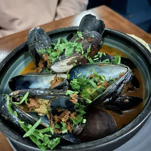 Mussels and chorizo