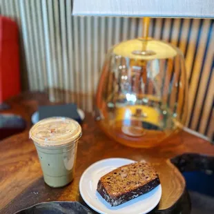 Cajeta latte &amp; banana bread