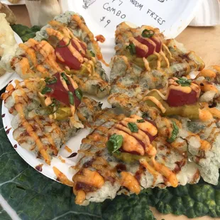 a plate of food on a table