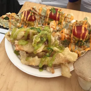 a plate of food on a table