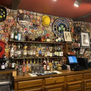 a bar with a lot of alcohol