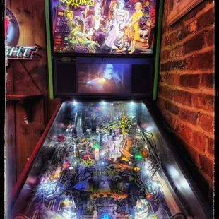 a pinball machine in a pinball hall