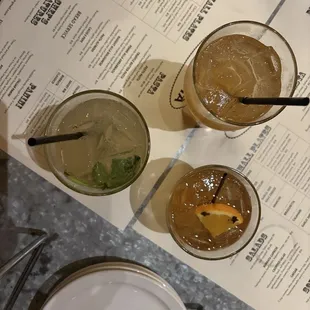 Fruit Smash Mocktail, Old Fashioned, Ginger- Basil Lemonade