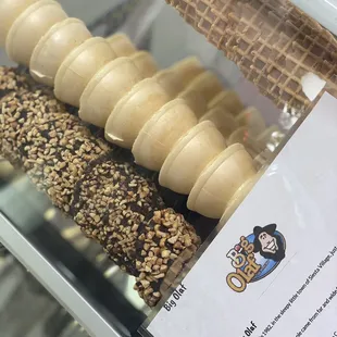 a row of ice cream cones