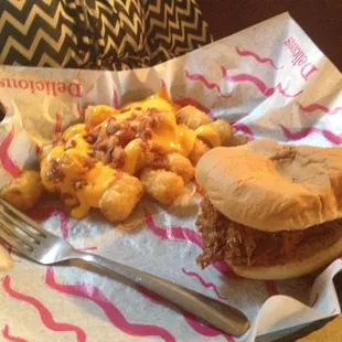 Loaded Tots &amp; BBQ Sandwich