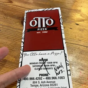 Takeaway Menu