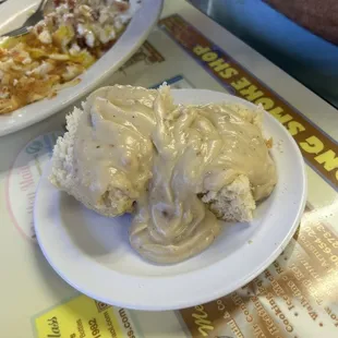 Nice fluffy biscuit with really nice sausage gravy