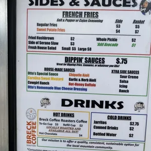 Spring 2021 menu