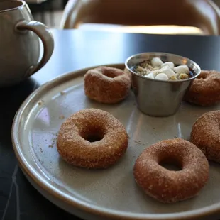 House made mini doughnuts and cappuccino