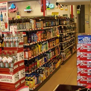 shelves of alcohol