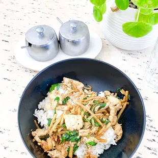 Lunch Special - ga-prao basil &amp; chili chicken (sliced chicken)