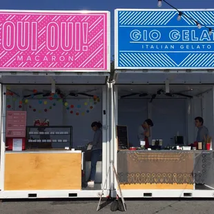 the outside of a food stand