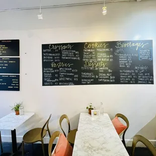 a table and chairs in a restaurant