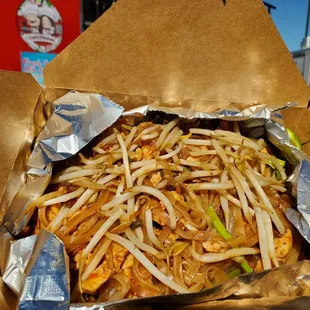 Phad Thai with chicken  Spicy level 2